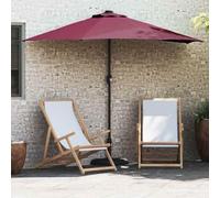 Ziaphsol Parasol de Jardin Bordeaux en Polyester et Acier 294 x 150 x 224 cm, Parasol Voile ombrage avec manivelle, LED solaires, Protection Soleil UV pour terrasse Jardin extérieur Patio