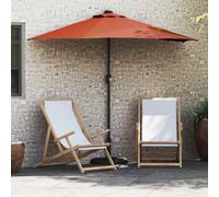 Ziaphsol Parasol de jardin rectangulaire en terre cuite - 294 x 150 x 223 cm - Avec LED solaires - Mécanisme à manivelle - Protection UV - Pliable - Pour terrasse et piscine