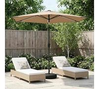 Ziaphsol Parasol de Jardin Taupe avec lumières LED solaires, Voile ombrage en Polyester 160 g m2, Base 40 kg, inclinable, Protection Soleil UV pour terrasse, Patio, Balcon et extérieur