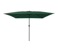 Ziaphsol Parasol de Jardin Vert 295 x 295 x 245 cm Polyester et Acier, Toile Anti UV, manivelle Manuelle, Pliable, Armature Robuste, pour terrasse, Patio, Jardin, Balcon et Espace extérieur