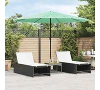 Ziaphsol Parasol de Jardin Vert en Polyester avec mât en Acier Enduit de Poudre, manivelle, Toile à 8 Couches, Protection Soleil et Pluie pour terrasse, Balcon, Patio, extérieur 174 caractères