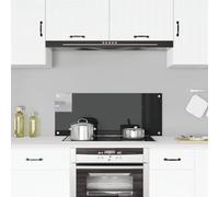 Ziaphsol Paroi arrière de cuisine, noir, 100 x 40 cm, verre trempé de 6 mm, protection anti-éclaboussures pour cuisine, résistant à la chaleur, avec matériel de montage, pour bord de cuisinière