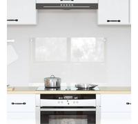 Ziaphsol Paroi arrière de cuisine transparente 80 x 50 cm en verre trempé pour cuisine intérieure comme protection anti-éclaboussures, surface lisse, résistante à la chaleur, aspect cuisine moderne