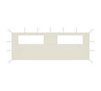 Ziaphsol Paroi latérale de Tente avec fenêtres 6x2 m en Tissu crème pour abri pergola, Support Fixation, Protection Jardin extérieur, idéale pour terrasse et Barnum