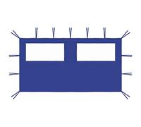 Ziaphsol Paroi latérale de tonnelle avec fenêtres - Bleu - 4 x 2 m - En polyester et PVC - Convient pour tente de fête, tonnelle pliante, tente de jardin, pergola, auvent, panneau latéral clair pour