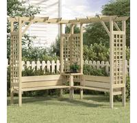 Ziaphsol Pergola d'angle avec Banc en Bois de pin imprégné Vert pour Jardin terrasse Patio extérieur Support Plante grimpante Rosier Vigne Lierre Structure de décoration Paysage
