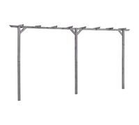 Ziaphsol Pergola de Jardin en Bois de pin Gris 400x40x205 cm Structure Robuste pour Support de Plantes grimpantes Rosier Vigne Lierre création d'ombre Espace extérieur décoration Patio Cour
