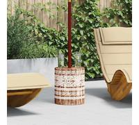 Ziaphsol Pied de parasol blanc lavé en bois massif Ø 34 x 40 cm avec trou de parasol de 5 cm, pied de parasol stable pour jardin, terrasse, balcon, support résistant au vent et base lestée pour plus