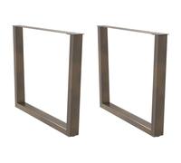 Ziaphsol Pieds de Table à Manger en Forme de V en Acier Naturel, 2 pièces, réglables, Support Stable pour Bureau Cuisine Salon Salle à Manger, Dimensions 100 x 72-73,3 cm