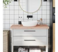 Ziaphsol Plan de travail en bois massif de hêtre 100x60 cm pour salle de bain cuisine, surface durable avec coins arrondis, facile à nettoyer, idéal pour rénovation, meuble, comptoir, étagère