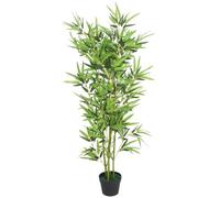 Ziaphsol Plante artificielle en bambou avec pot, 120 cm, vert, 552 feuilles, en polyester, décoration pour salon, bureau, intérieur et extérieur, facile d'entretien