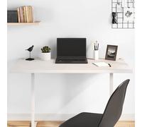 Ziaphsol Plateau de bureau blanc 100 x 50 x 2,5 cm en pin massif pour bureau avec trous de câble pour câbles et équipements bien rangés