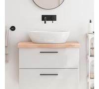 Ziaphsol Plateau de lavabo en chêne massif non traité - 80 x 30 x 2 à 6 cm - Bord naturel - Charge maximale 20 kg - Pour lavabo de salle de bain comme plan de travail en bois