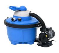 Ziaphsol Pompe de Filtration à Sable Bleu Noir 385x620x432mm 200W 25L pour Piscine Spa Bassin système épuration Naturel Compatible Skimmer préfiltre Tamis Nettoyage Entretien