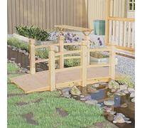 Ziaphsol Pont de Jardin en Bois Massif épicéa 150x67x56cm avec Garde-Corps pour Passage sécurisé sur pelouse Bassin étang et décoration extérieure
