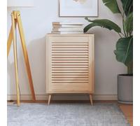 Ziaphsol Porte d'armoire en bois de pin massif 61,5x49,4 cm design à persiennes pour meubles cuisine dressing pièce d'habillage et ventilation naturel