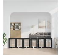 Ziaphsol Porte de Chien Pliable avec Supports 6 pièces en Bois d'ingénierie Chêne Noir 362 cm pour intérieur, clôture Portable, Habitat sécurisé, Facile à Assembler, idéal pour élevage et Dressage