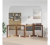 Ziaphsol Porte de Chien Pliable en Bois Ancien avec Supports 4 pièces pour intérieur, clôture sécurisée, Facile à Assembler, idéale pour Confinement, Habitat, élevage et Dressage