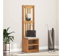 Ziaphsol Porte-manteau SANDNES en pin massif 45 x 40 x 159,5 cm avec 3 crochets, 2 étagères ouvertes, banc pour couloir, entrée et rangement peu encombrant