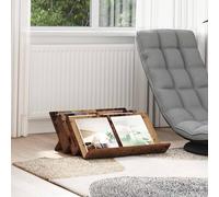 Ziaphsol Porte-revues en bois vieilli - 65 x 53 x 28,5 cm - 3 étagères pour prospectus - Pour salon, bureau, réception, peu encombrant pour l'ordre
