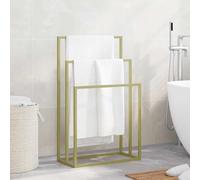 Ziaphsol Porte-Serviettes sur Pied doré en Fer 48x24x79 cm avec 3 Niveaux Support Multifonctionnel pour Salle de Bain, Spa, hôtel ou Cuisine, idéal pour Suspendre essuie-Mains, Peignoirs et Textiles