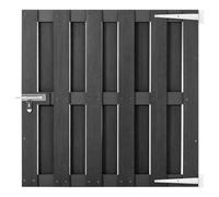 Ziaphsol Portillon WPC 100x100 cm Gris pour clôture jardin entrée passage sécurisé avec loquet verrouillage rapide et charnières résistantes pour propriété extérieure