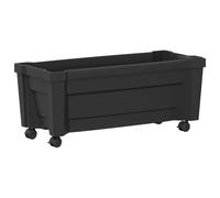 Ziaphsol Pot Calypso avec Roues Anthracite 79 x 35 x 33 cm en polypropylène Durable, idéal pour l'extérieur, Facile à déplacer avec système d'arrosage intégré, résistant aux intempéries