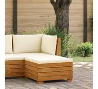Ziaphsol Pouf de Jardin modulable en Bois d'acacia Massif Marron, Assise 60 x 60 x 30 cm, Coussin Amovible Lavable, pour terrasse Balcon Patio, Salon détente extérieur
