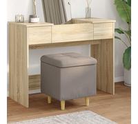 Ziaphsol Pouf de Rangement avec Coussin Taupe 40x40x45 cm Tissu Durable, Design capitonné élégant, Support Solide, Stockage caché Pratique, Utilisation intérieure, Style scandinave ou Industriel