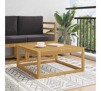 Ziaphsol Pouf d'extérieur en Bois d'acacia Massif Blanc, 79 x 79 x 37 cm, Assise 1 Place, Design à Lattes pour Jardin, terrasse, Balcon, Patio, véranda, Lounge