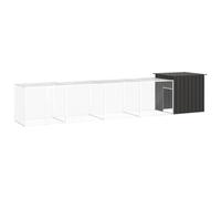 Ziaphsol Poulailler Anthracite en Acier galvanisé 500x91x100 cm avec Extension pour Habitat extérieur sécurisé, Ventilation optimale, idéal pour Poules, Canards, Petits Animaux, Jardin ou Balcon