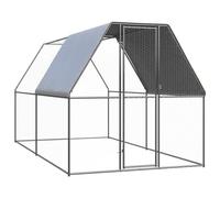 Ziaphsol Poulailler d'extérieur en Acier galvanisé 2x4x2 m avec Toit en polyéthylène résistant à l'eau et UV Porte verrouillable pour Poules, Canards, Petits Animaux et Oiseaux, sécurité et Confort