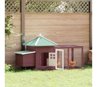 Ziaphsol Poulailler en Bois avec nichoir Moka 190x72x102 cm pour élevage de volailles, Maison et enclos sécurisé en pin Massif avec Toit inclinable, idéal pour Jardin ou extérieur