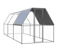 Ziaphsol Poulailler extérieur 2x6x2 m en Acier galvanisé avec Porte Serrure, Toit résistant à l'eau, idéal pour Poules, Canards, Petits Animaux, Grand Oiseau, sécurité, Espace spacieux