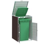 Ziaphsol Rangement à roulettes pour poubelles en Acier avec Couvercle Automatique, abri Discret pour bac de 240 L adapté à l'extérieur Jardin Cour terrasse Balcon, Robuste et ventilé