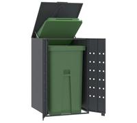 Ziaphsol Rangement pour Poubelle à roulettes Anthracite 69 x 79 x 117 cm en Acier avec Couvercle à Ressort pour Jardin Cour terrasse abri dechet Dissimulation