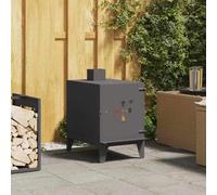 Ziaphsol Réchaud de Camping Noir 35 x 50 x 60 cm en Acier Laminé à Froid pour Extérieur, Chauffage de Jardin, Foyer avec Ventilation Réglable, Design Moderne et Résistance aux Intempéries