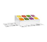 Ziaphsol Récipient Gastronorm en Acier Inoxydable avec 8 Bacs GN 1/6 Support de Rangement pour Cuisine Professionnelle et Maison, Organisateur de Plan de Travail ou Évier, Facile à Nettoyer et Stable