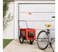 Ziaphsol Remorque de vélo pour animaux de compagnie pliable avec cadre en fer robuste, cabine spacieuse 50x70x50 cm, capacité 45 kg, idéale pour chien chat chiot compagnon transport promenade voyage
