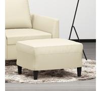 Ziaphsol Repose-Pied Crème 60x50x41 cm Similicuir Durable avec Cadre en Contreplaqué Idéal pour Salon Chambre et Bureau, Design Modulable et Facile à Nettoyer