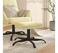 Ziaphsol Repose-Pied crème 60x60x36 cm en Similicuir Moderne avec Pieds en métal Stable pour Salon Chambre ou Bureau, idéal pour détente, décoration, Assise supplémentaire