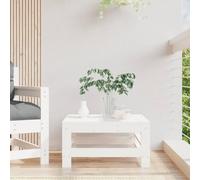 Ziaphsol Repose-Pied de Jardin Blanc en Bois de pin Massif, Module modulable pour canapé Fauteuil Pouf Angle, Assise d’extérieur 57,5 x 57,5 x 30 cm, Salon terrasse Balcon Patio, 110 kg