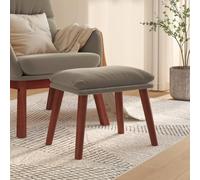 Ziaphsol Repose-Pied Gris Clair 45x29,5x35 cm en Velours avec Pieds en Bois d'hévéa, Design Multifonctionnel pour Salon, Chambre ou Bureau, idéal pour détente, décoration modulable