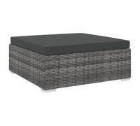 Ziaphsol Repose Pied sectionnel modulable en résine tressée Grise avec Coussin, Fauteuil d extérieur composable, Pouf d Angle, siège de Jardin 70 x 70 x 26 cm pour terrasse Balcon Patio Lounge