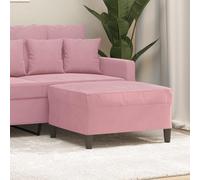 Ziaphsol Repose-pieds en velours rose avec cadre en contreplaqué, 70 x 55 x 41 cm, repose-pieds, ottoman, tabouret et tabouret dans le salon ou la chambre à coucher