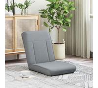 Ziaphsol Repose-pieds réglable en tissu gris clair, chaise de sol avec dossier rembourré multi-positions de 90 à 180 degrés, pour salon, chambre à coucher, détente