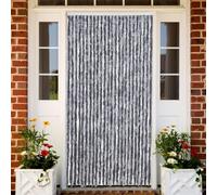 Ziaphsol Rideau anti-mouches argenté 100x200 cm en chenille de polypropylène, léger et silencieux, idéal pour maison, porte, balcon ou terrasse, pour protection, aération et confort