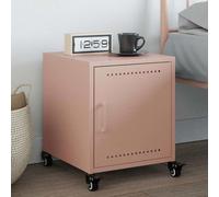 Ziaphsol Rose Steel Bedside Table 36x38.5x43.5 cm with Storage Drawer Easy to Move Modern Design for Bedroom Living Room Or Dormitory