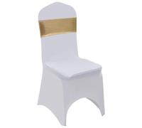 Ziaphsol Ruban élastique de Chaise doré 25 pcs avec Boucle à Diamants pour décoration élégante, adapté à Tous Types de chaises avec Dossier jusqu'à 50 cm, idéal pour événements, réutilisable