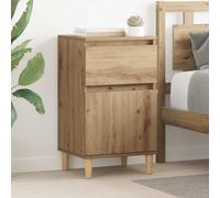 Ziaphsol Rustic Oak 2-Piece Bedside Table Set with Storage Drawer and Stylish Conical Legs for Bedroom Decor, Modern and Vintage Design, Durable Wood Engineering